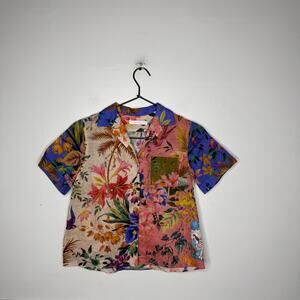 Zimmermann Girls' Tropicana Print Cotton Short-Sleeve Shirt Size 10